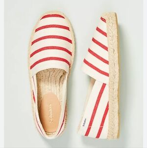 SOLUDOS ESPADRILLES SHOES SANDALS "DALI" RED WHITE STRIPE ANTHROPOLGIE 8.5